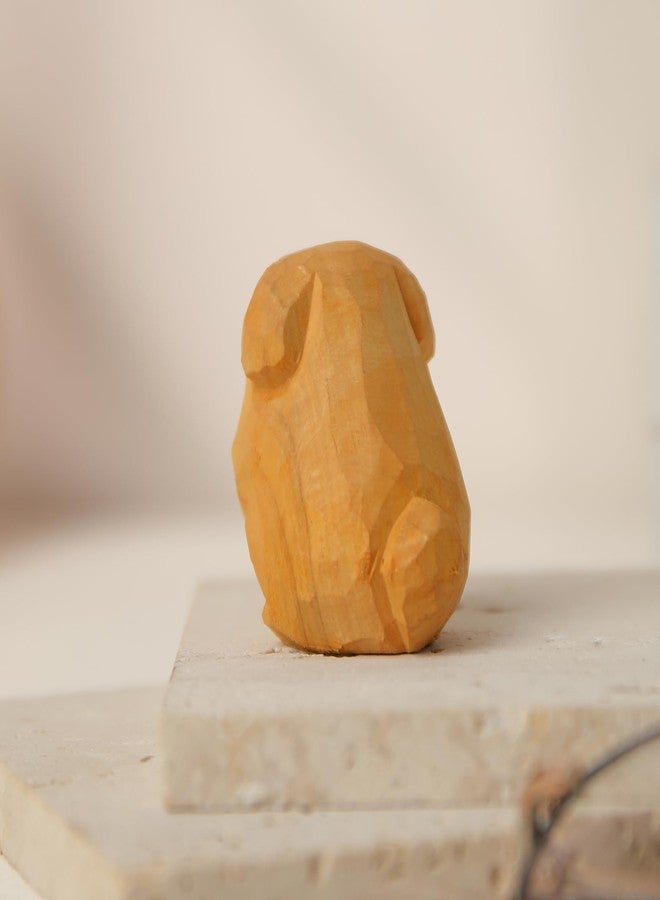 INF-STAR Cute Small Wood Golden Retriever Figurine,1.6'' Handmade Carved Golden Retriever Statue, Unique Dog Figure Collectibles Home Decor Gift for Dog Lover - Image 4